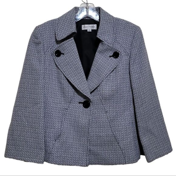 Evan-Picone Black and White  Blazer Jacket Sz 6 - Picture 4 of 7
